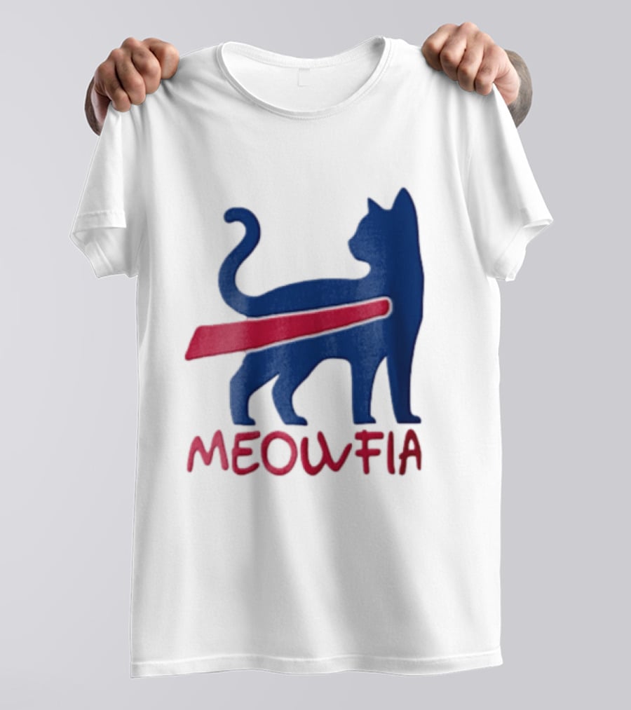 Meowfia Blue Cat Red T-Shirt