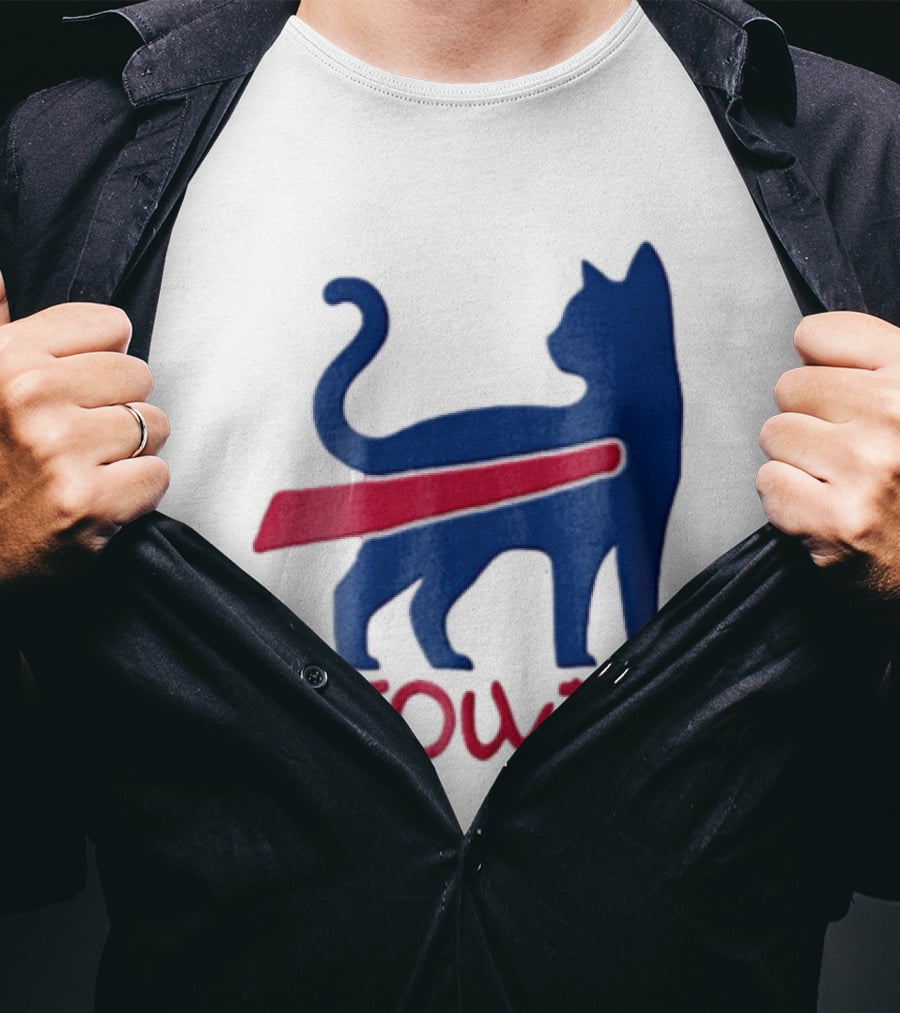 Meowfia Blue Cat Red T-Shirt