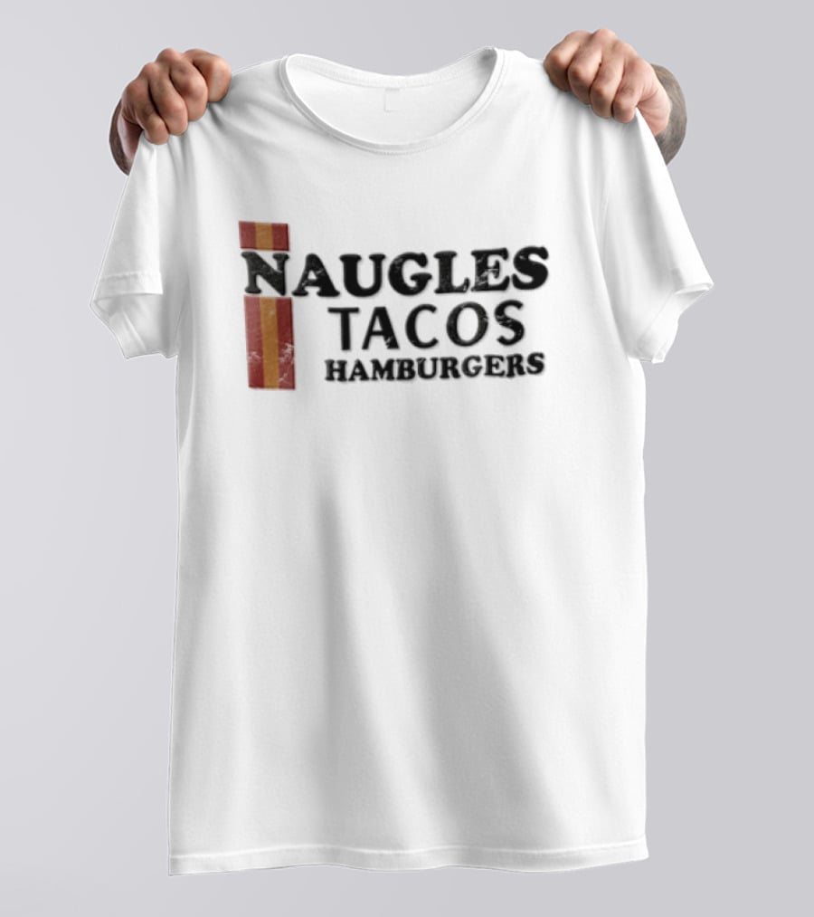 Naugles Tacos Hamburgers Red Orange Vertical T-Shirt
