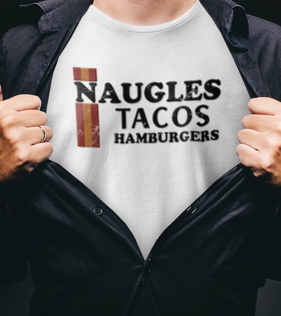 Naugles Tacos Hamburgers Red Orange Vertical T-Shirt