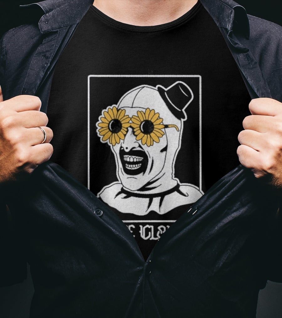 Bad Monday Heavy The Clown Sunflower Glasses Boater Hat T-Shirt