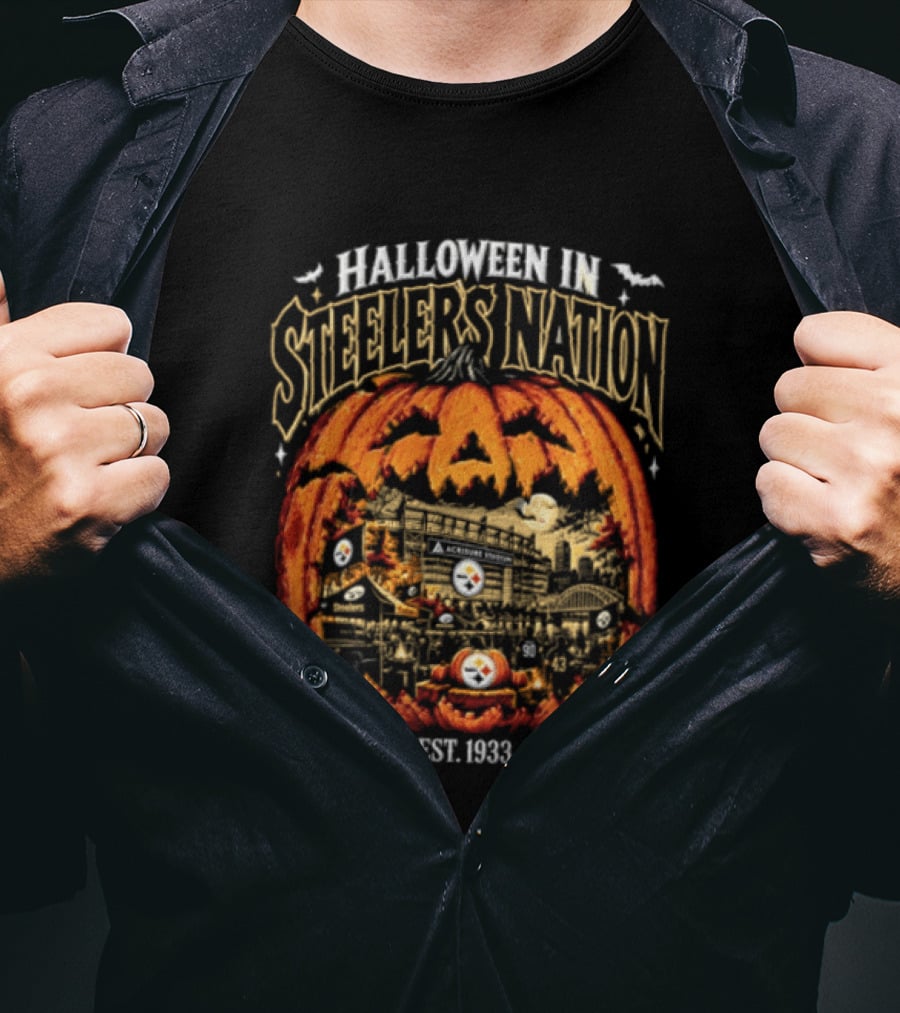 Halloween In Steelers Nation Pittsburgh Steelers Leo Raskowski 1933 Est. 1933 T-Shirt