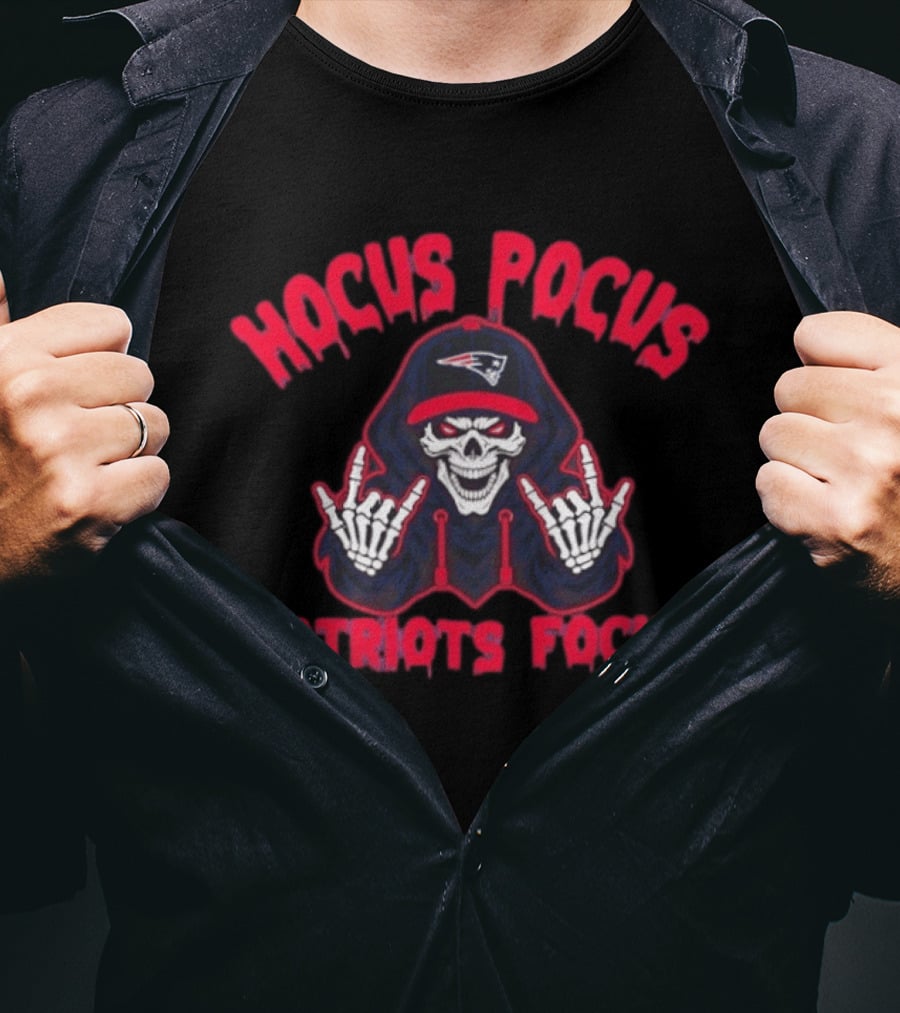Hocus Pocus New England Patriots Focus Halloween Skull T-Shirt