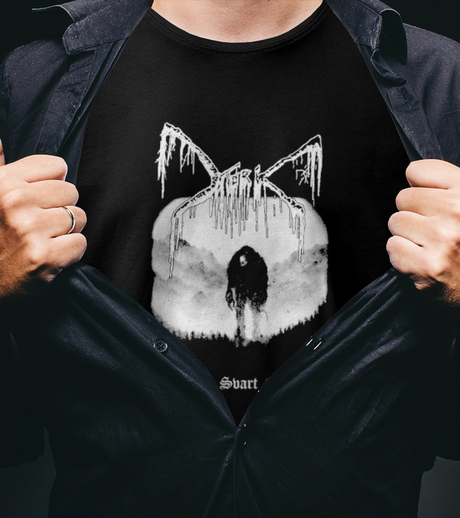 Mork Norsk Sbart Metal Skull Bat T-Shirt