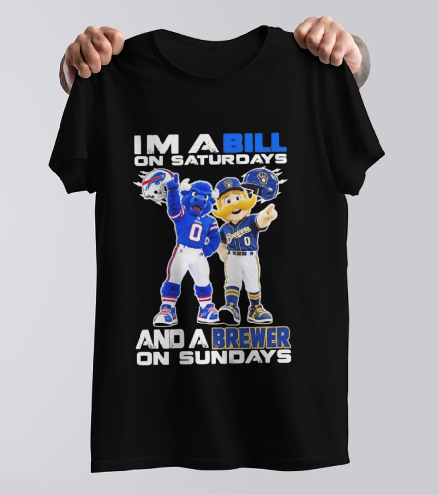 Buffalo Bills And Milwaukee Brewers Mascots Saturdays Sundays Fan Gear T-Shirt