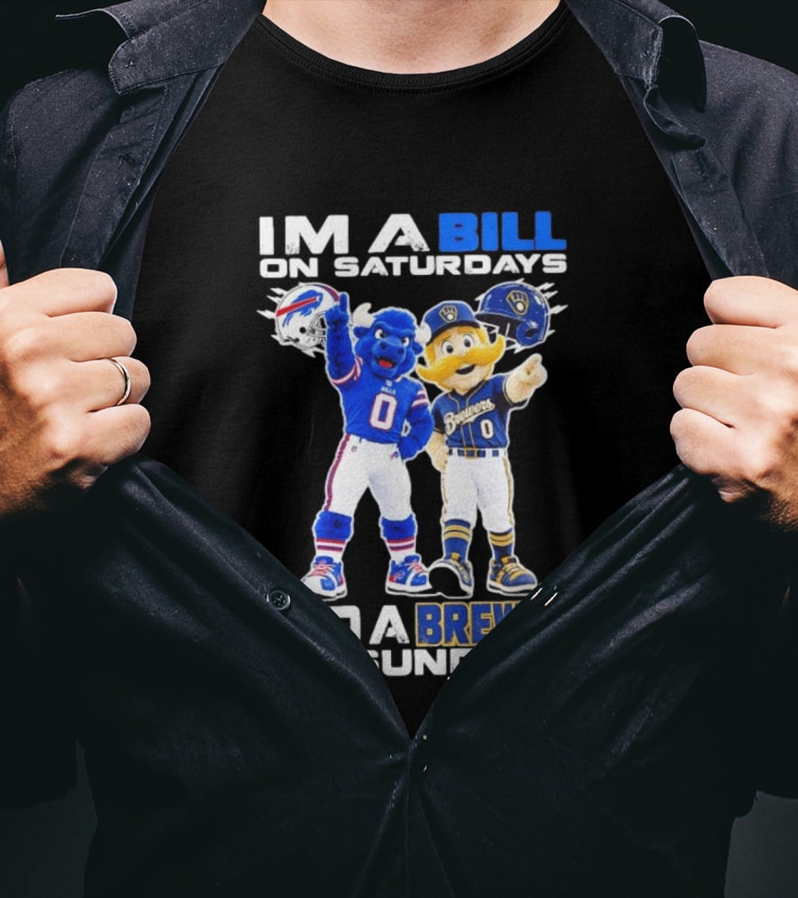 Buffalo Bills And Milwaukee Brewers Mascots Saturdays Sundays Fan Gear T-Shirt