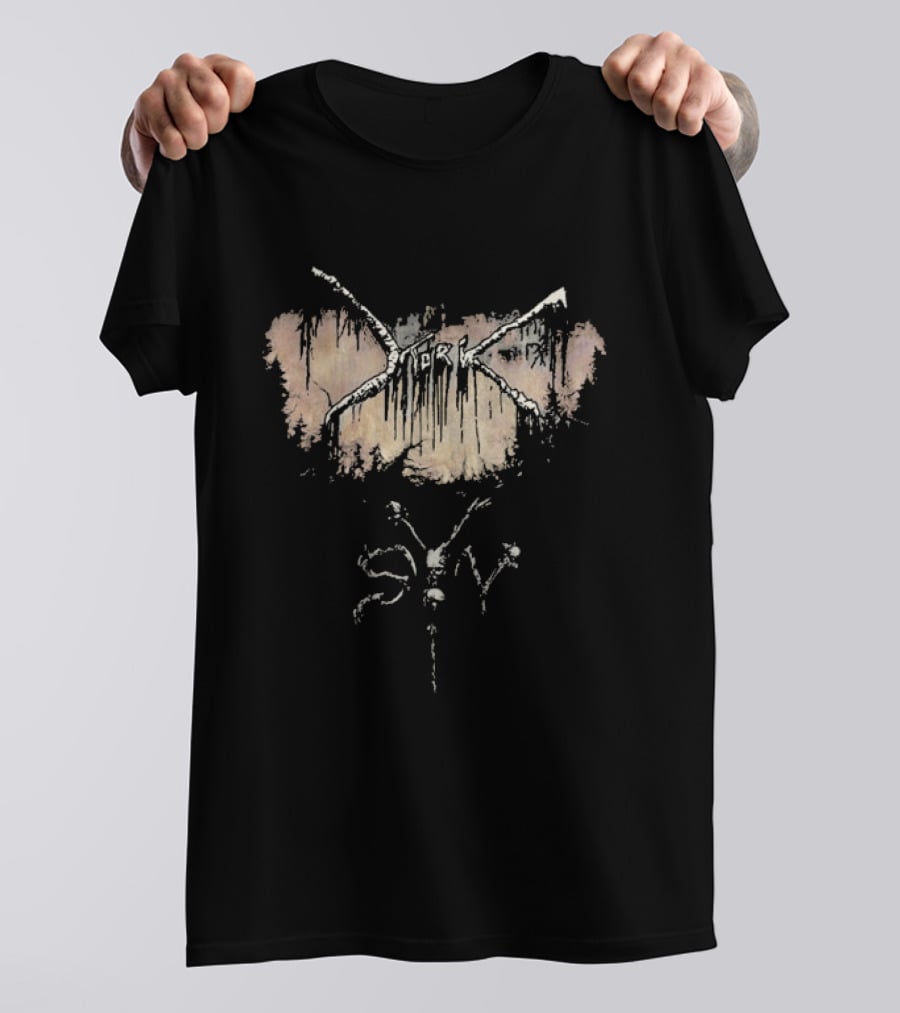 Mork Syv Abstract Organic Geometry With Distressed Texture T-Shirt