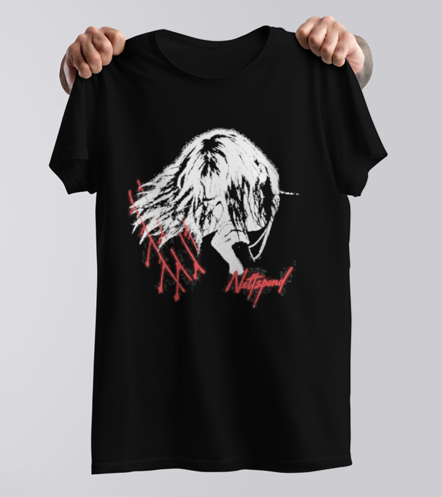 Nettspend Early Life Crisis Slash White And Red Sketch T-Shirt