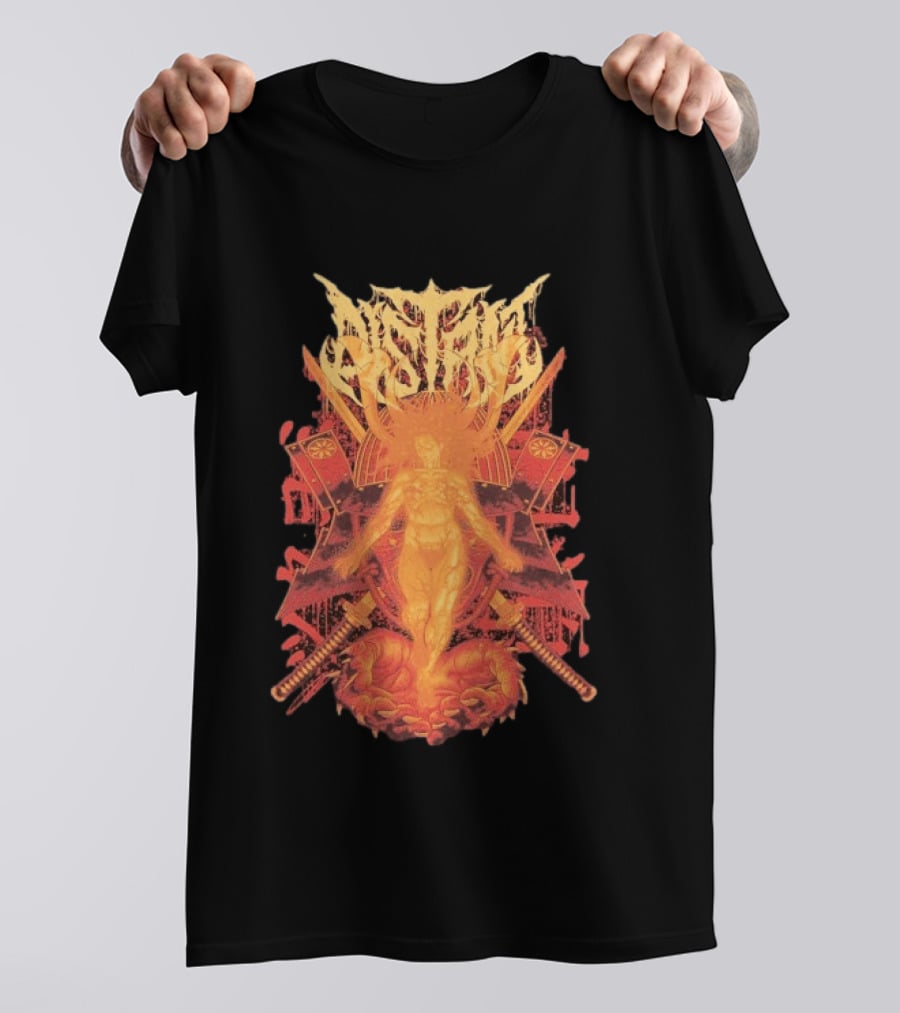 Distant Burning Daath Fiery Angelic Warrior And Swords With Flaming Sun Aesthetic T-Shirt