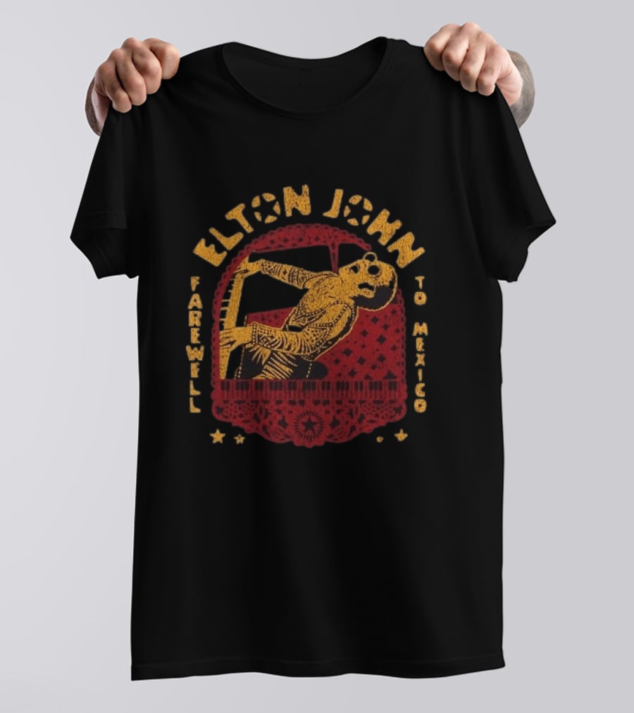 Elton John Farewell Yellow Brick Road Tour Concert Papel Picado T-Shirt