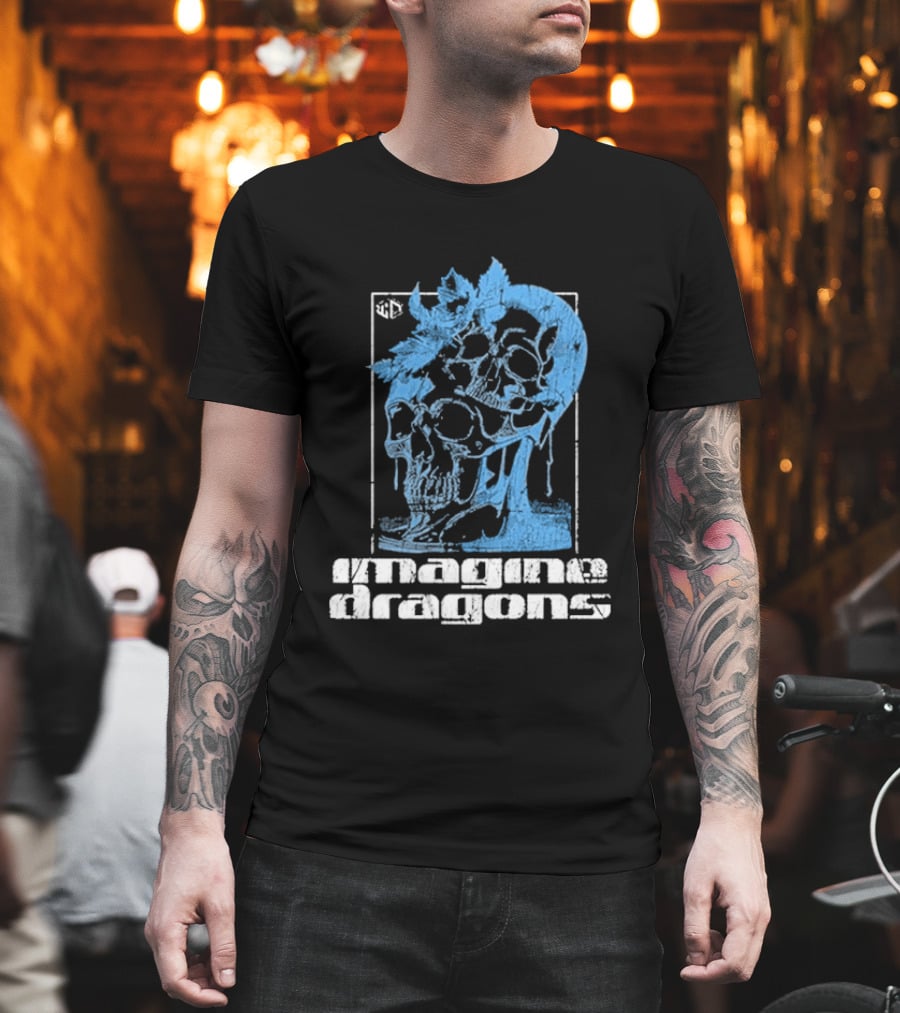 Imagine Dragons Melting Skull Blue T-Shirt