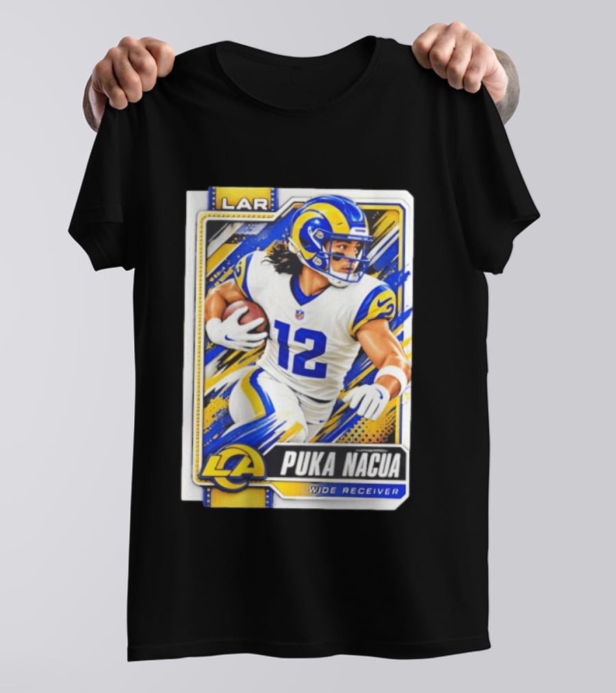 Puka Nacua Los Angeles Rams Wide Receiver LAR Trading Card 2026 T-Shirt
