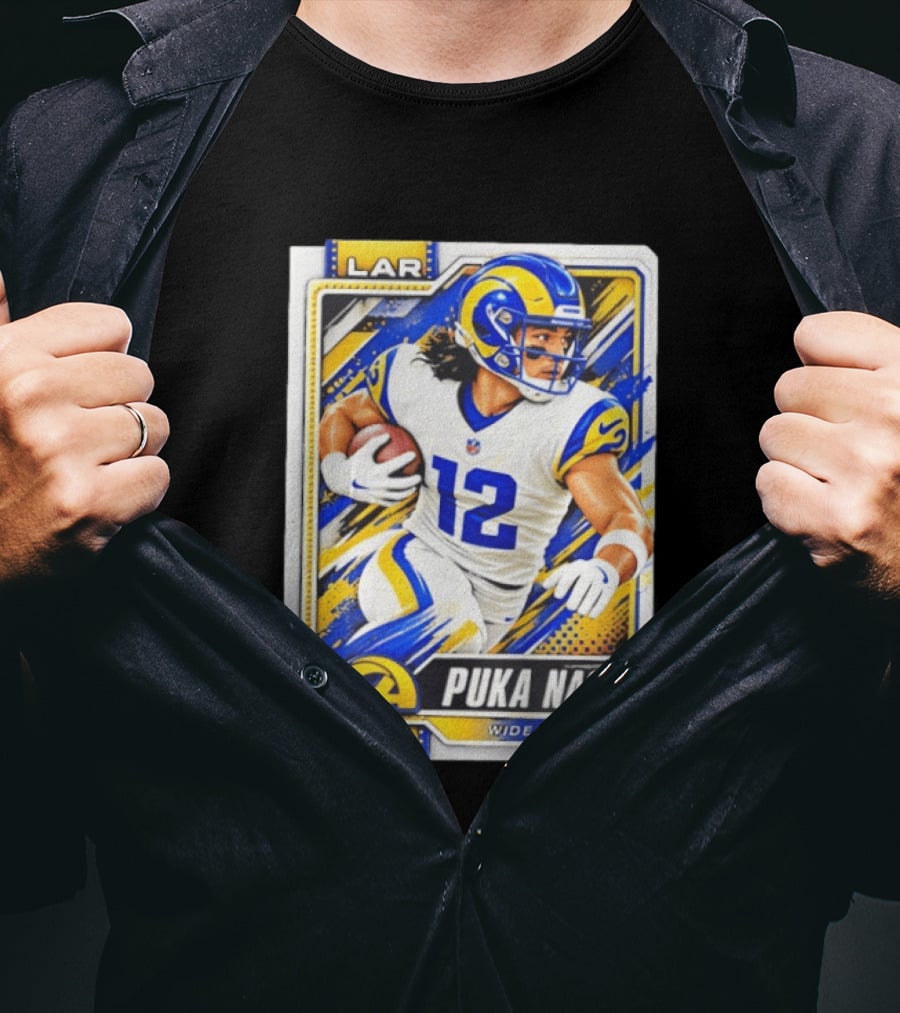 Puka Nacua Los Angeles Rams Wide Receiver LAR Trading Card 2026 T-Shirt