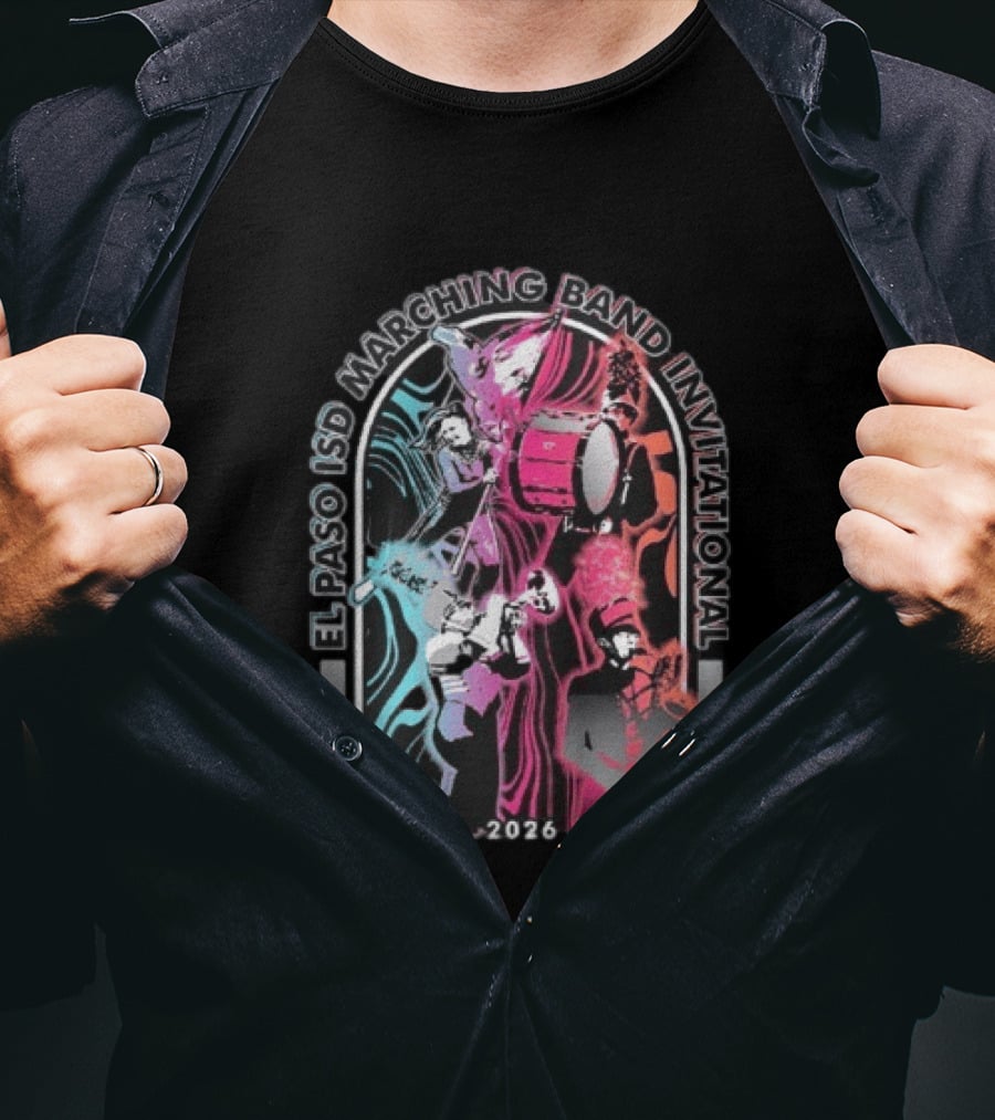 El Paso ISD Marching Band Invitational 2026 Music Performance Event T-Shirt