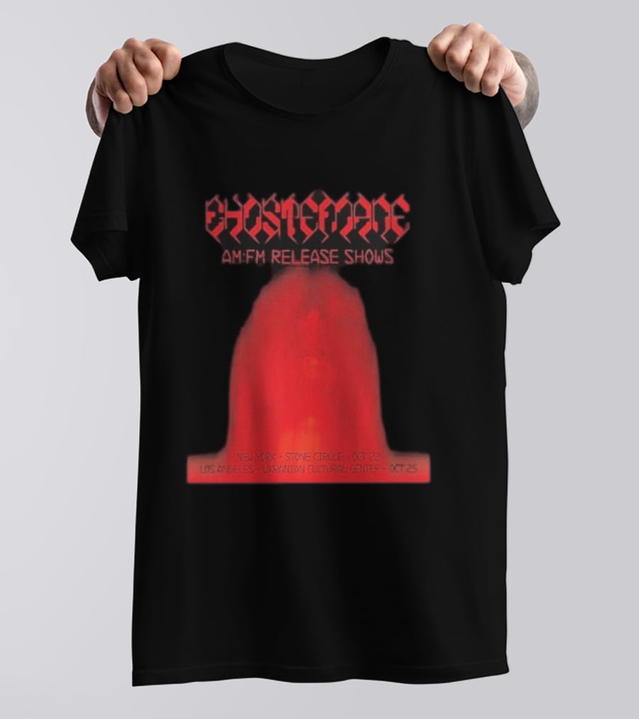 Ghostemane AM:FM Release Shows New York Stone Circle Oct 22 Los Angeles Ukrainian Cultural Center Oct 25 T-Shirt
