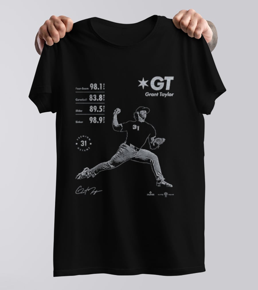 Grant Taylor GT Baseball Pitcher Statistics Graphic 31 T-Shirt