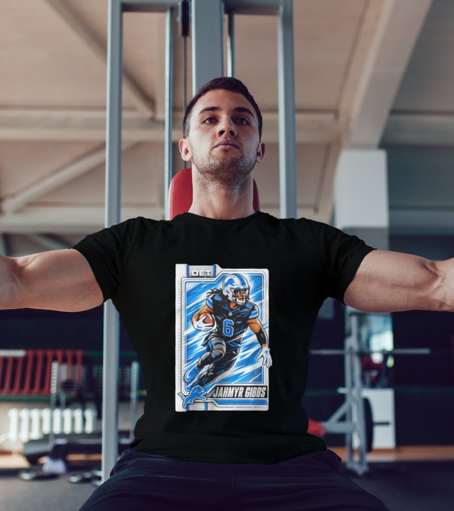 Jahmyr Gibbs DET 6 Football Card Detroit Lions T-Shirt