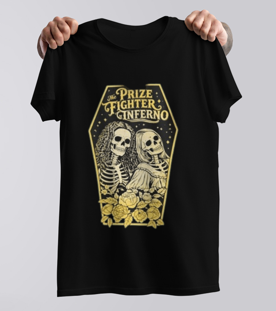 Skeleton Lovers Coffin The Prize Fighter Inferno Floral Festival 2026 T-Shirt
