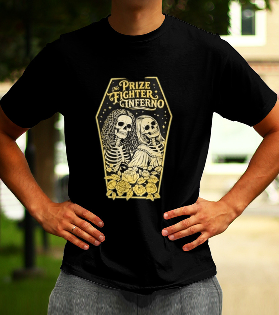 Skeleton Lovers Coffin The Prize Fighter Inferno Floral Festival 2026 T-Shirt