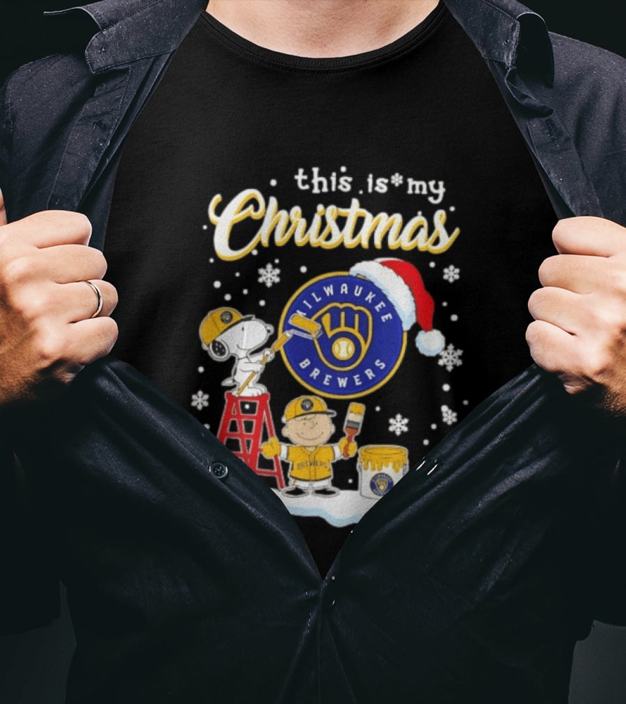 Milwaukee Brewers Snoopy Woodstock Charlie Brown Christmas 2026 T-Shirt