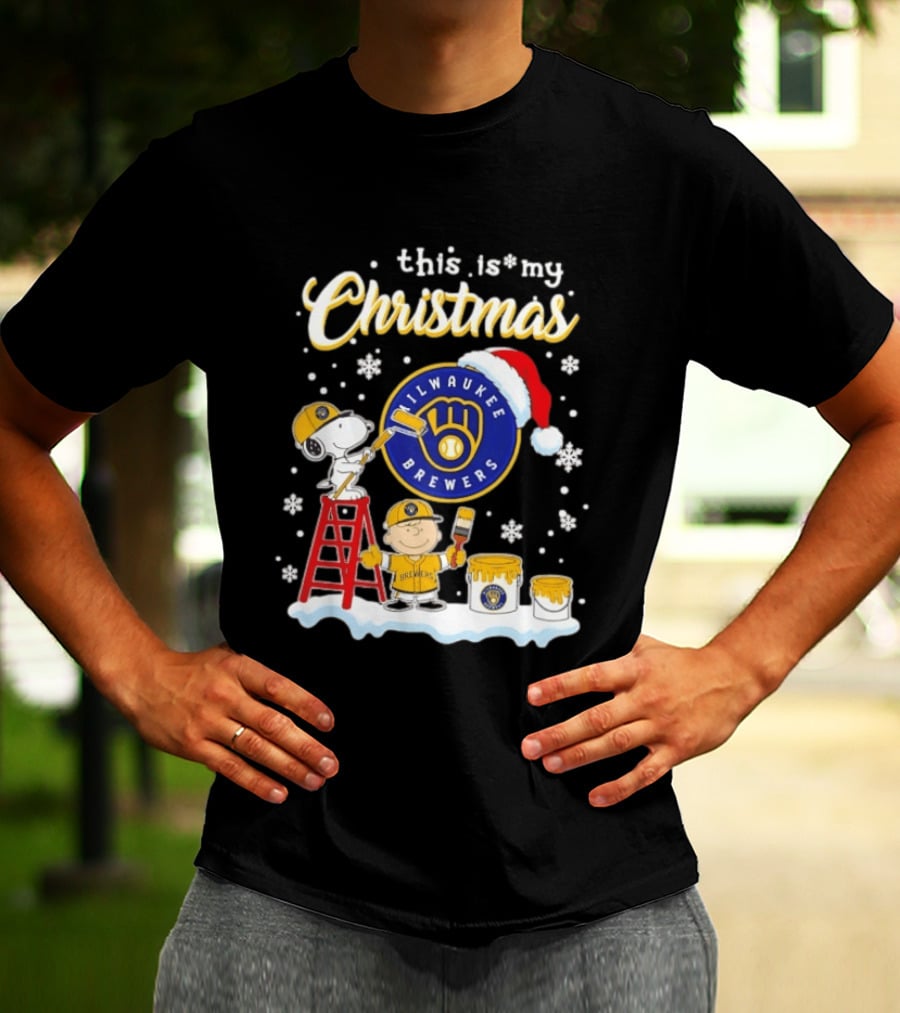 Milwaukee Brewers Snoopy Woodstock Charlie Brown Christmas 2026 T-Shirt