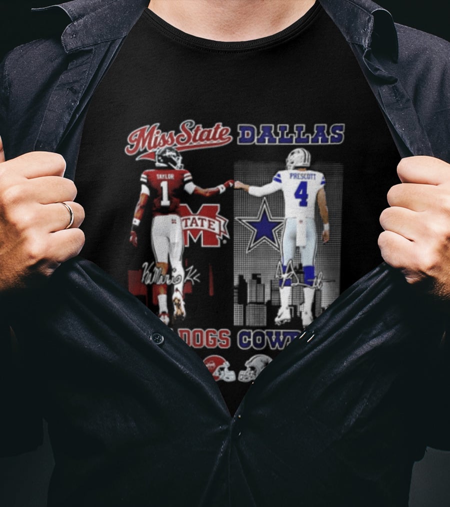 Mississippi State Bulldogs Dallas Cowboys Taylor Prescott Saturdays Sundays T-Shirt