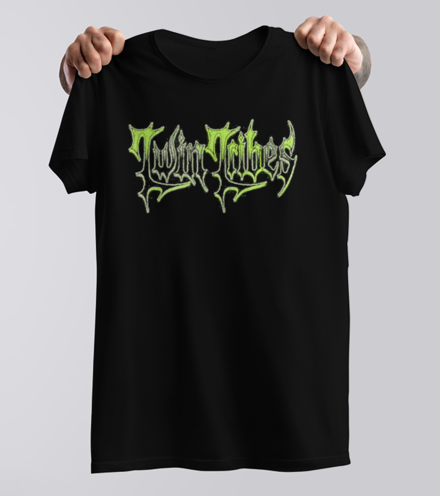 Twin Tribe Twin Tribes Distressed Font Lime Acid Aesthetic T-Shirt