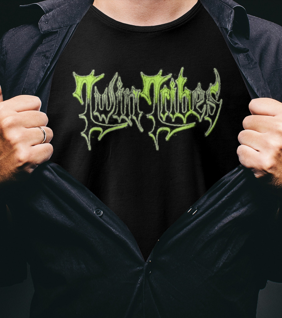 Twin Tribe Twin Tribes Distressed Font Lime Acid Aesthetic T-Shirt