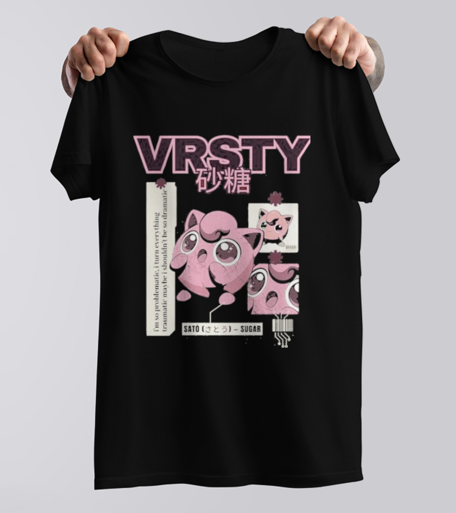 Vrsty Sato Sugar Jigglypuff Anime Style Kawaii Japanese T-Shirt