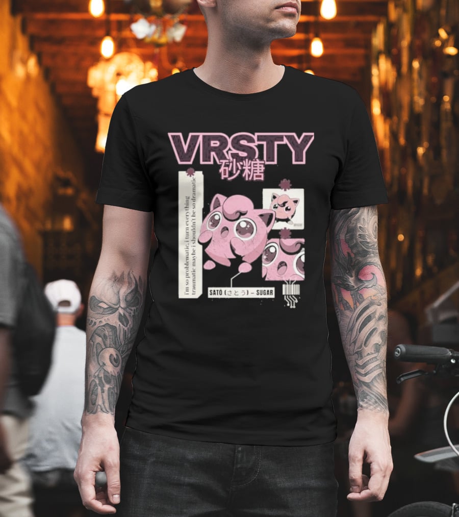 Vrsty Sato Sugar Jigglypuff Anime Style Kawaii Japanese T-Shirt
