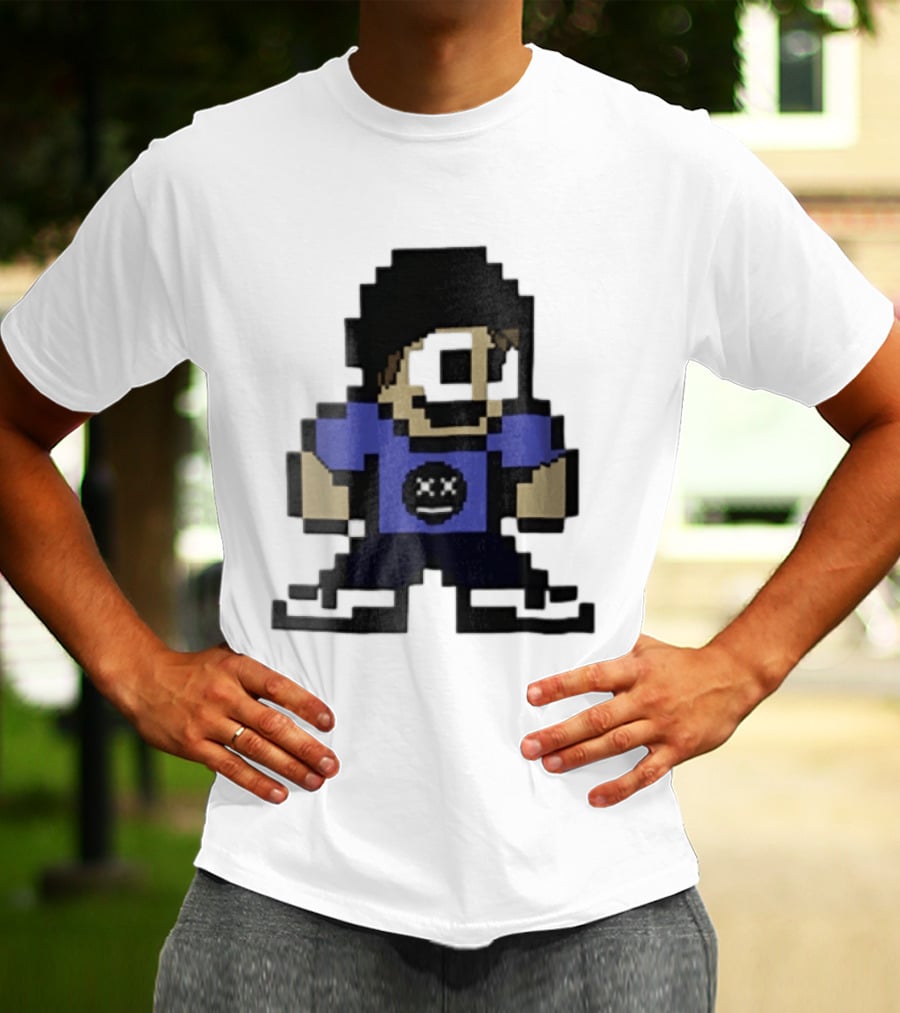 Eddsworld Tom Pixel Art With Black Beanie And Blue T-Shirt