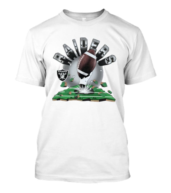 Raiders Football 2026 Explosive Clubhouse Breaking Through T-Shirt