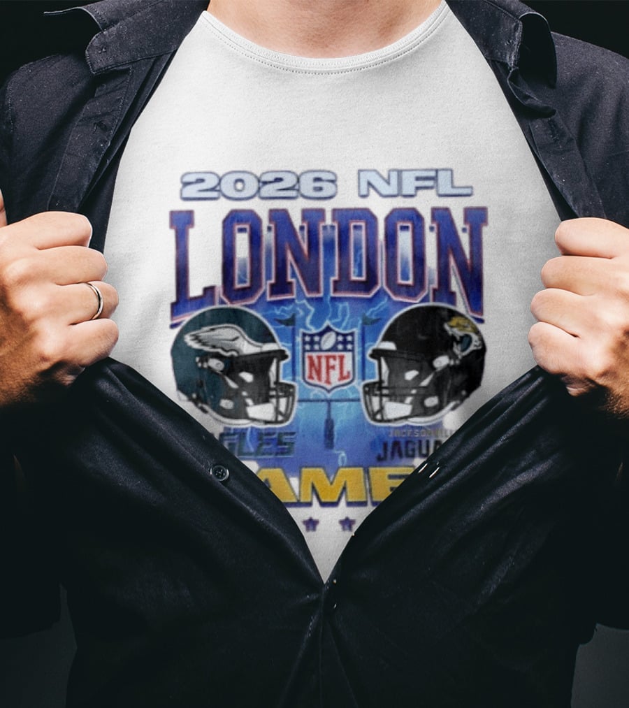 2026 NFL London Games Philadelphia Eagles Vs Jacksonville Jaguars Matchup T-Shirt