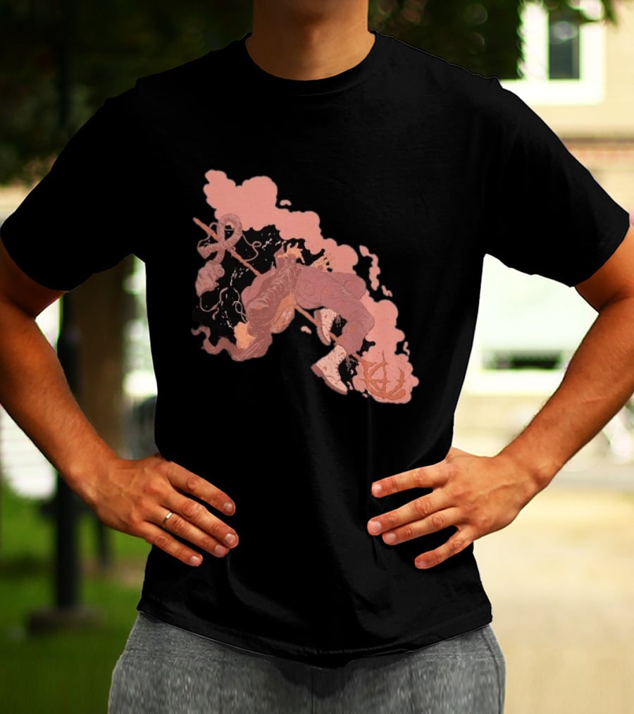 Demon Hunter Exile Warrior Art With Sword And Abstract T-Shirt