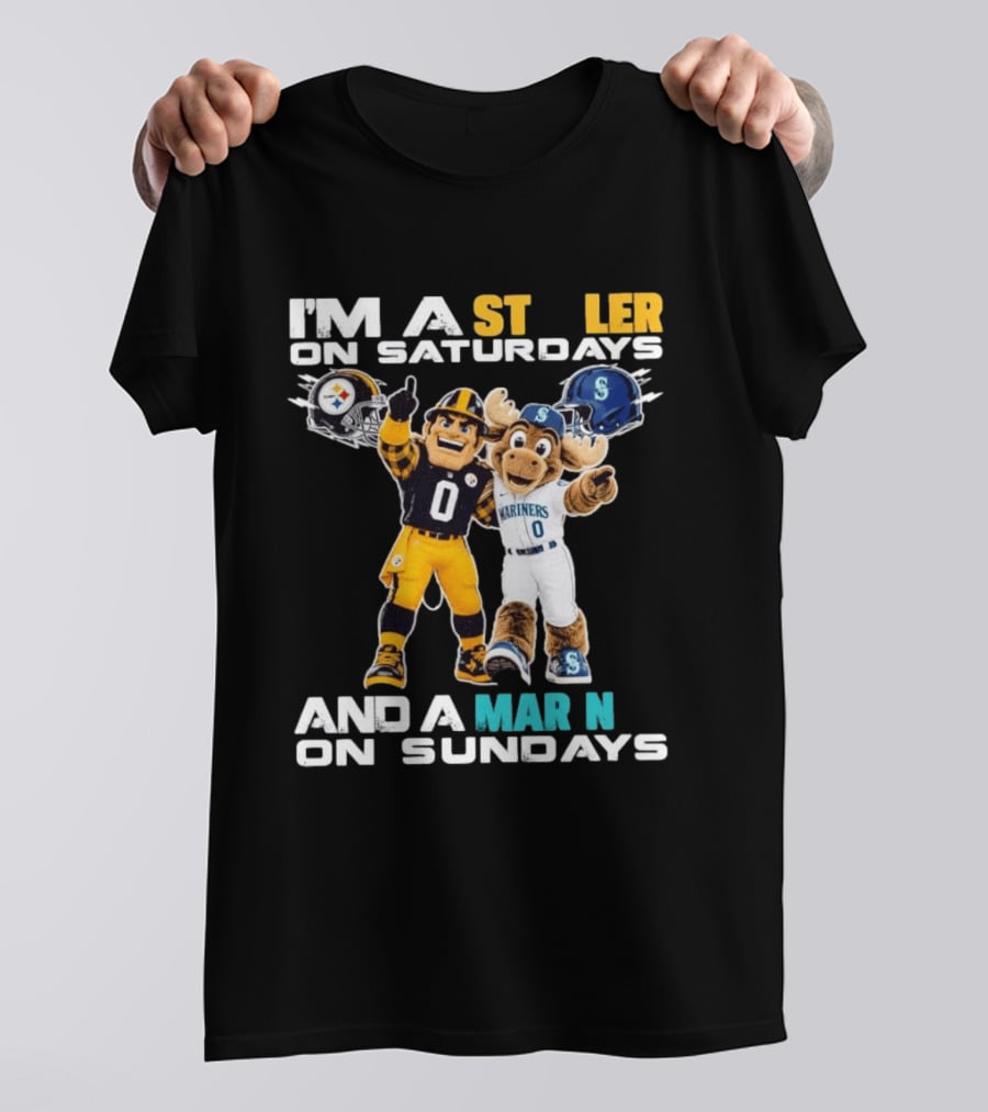 I'm A Steelers Fan On Saturdays And A Mariners Supporter On Sundays With Mascots T-Shirt