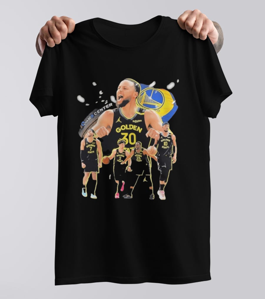 Golden State Warriors Players Collage Chase Center Basketball Team Number 30 23 10 7 T-Shirt