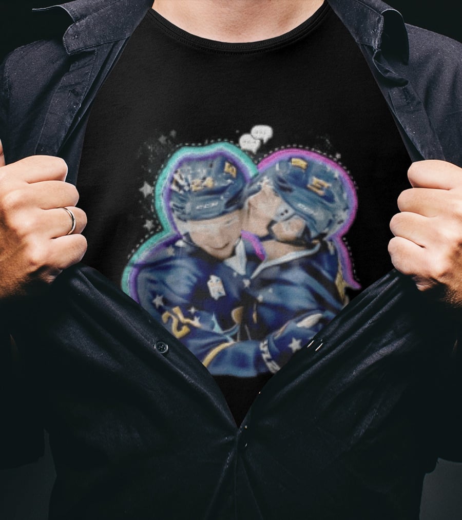 NHL Hockey Players Number 24 5 Hugging Victory Stars Celebration T-Shirt