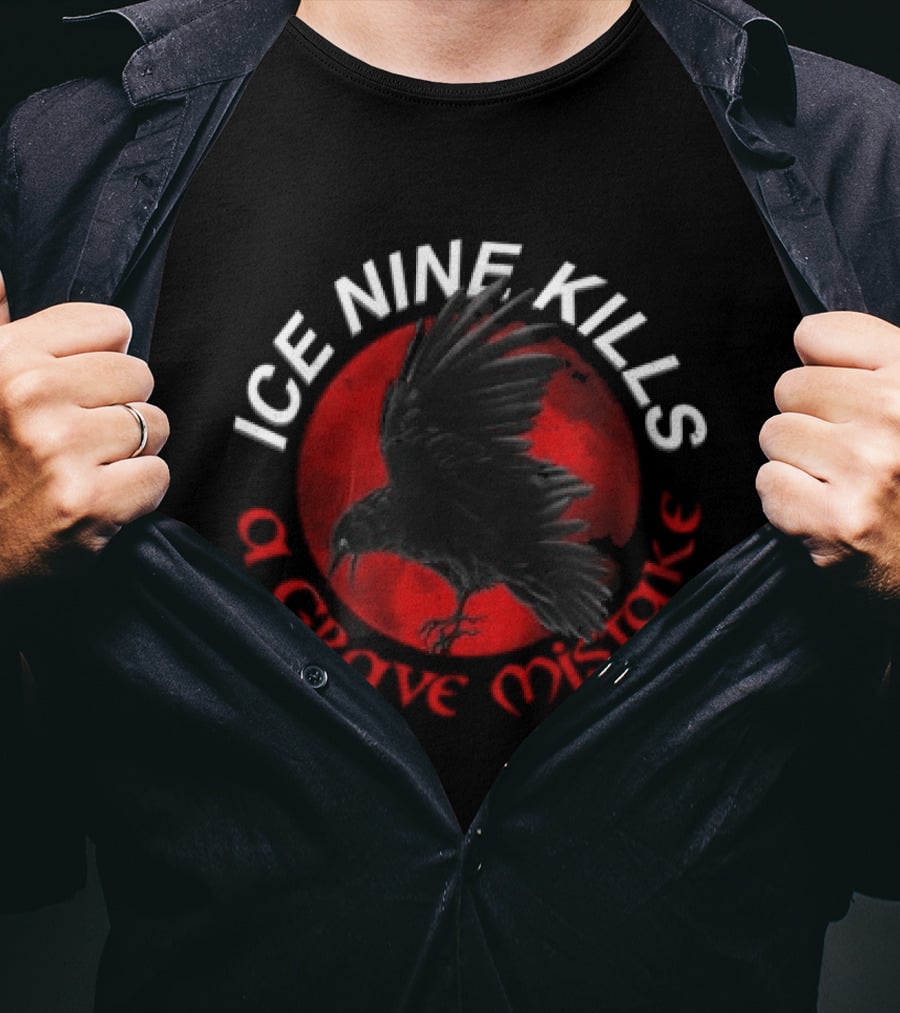 Ice Nine Kills A Grave Mistake Raven Red Circle T-Shirt