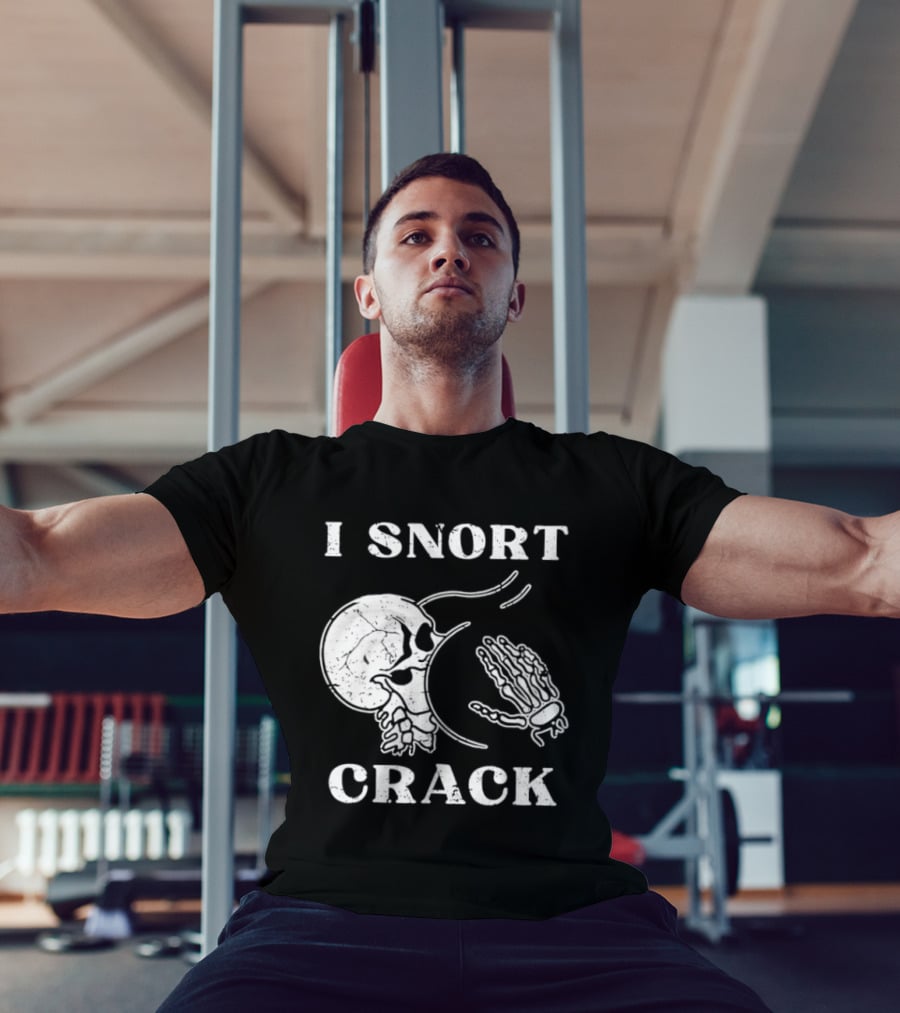I Snort Crack Skull Skeleton Praying Hands T-Shirt