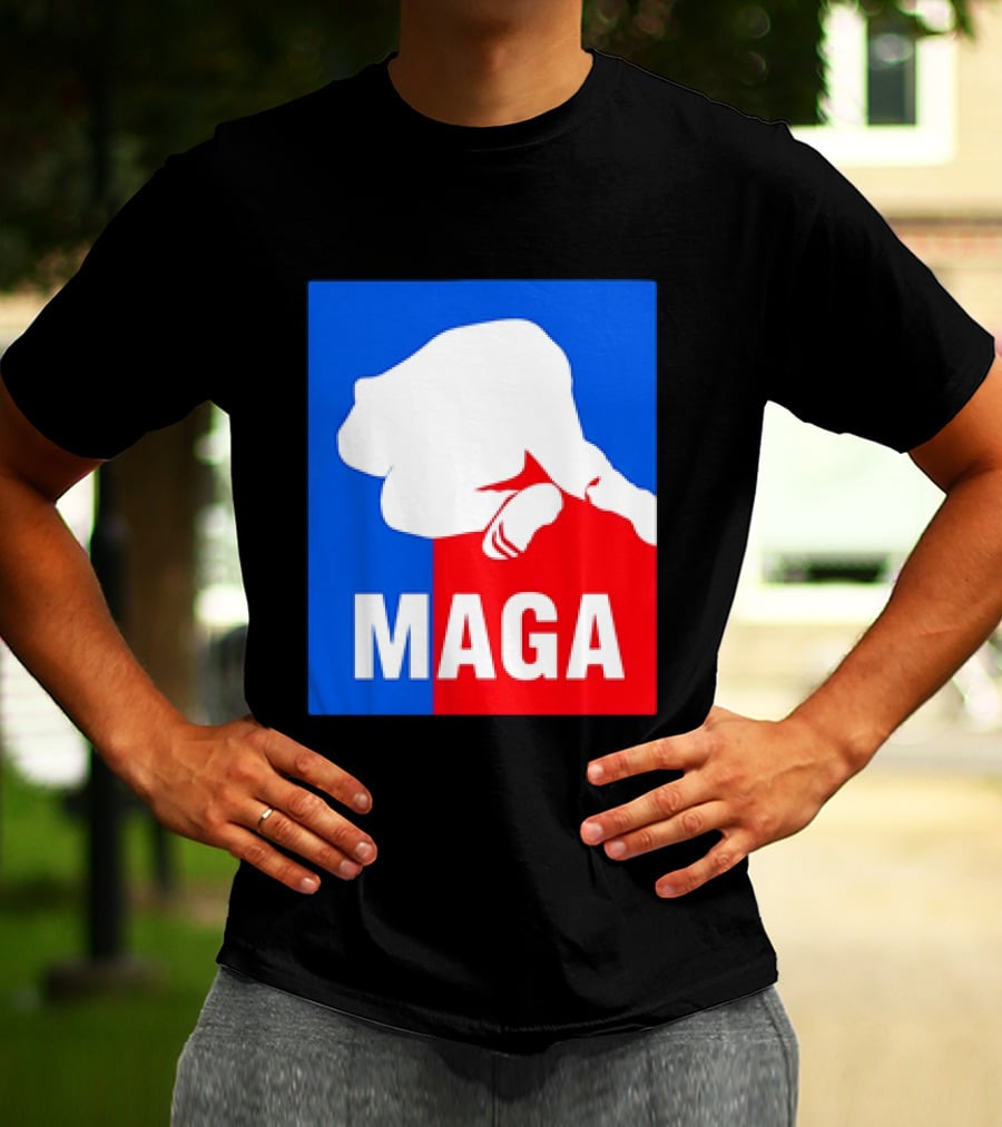 MAGA Political Parody Silhouette Red And Blue T-Shirt