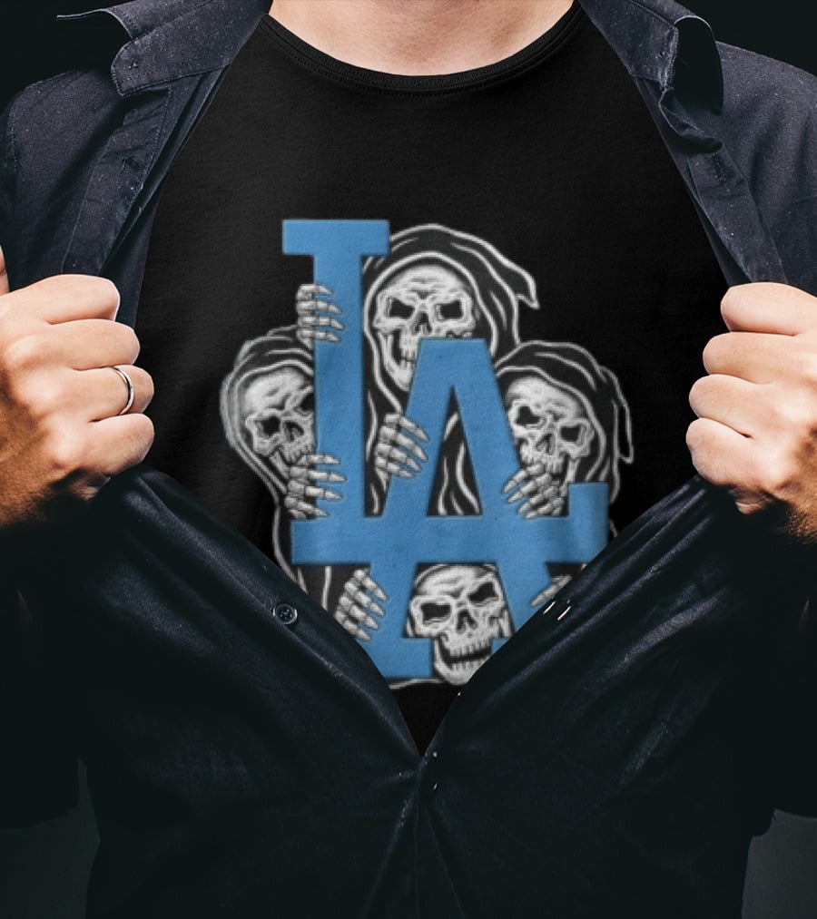 MLB Los Angeles Dodgers LA Four Grim Reapers Holding T-Shirt