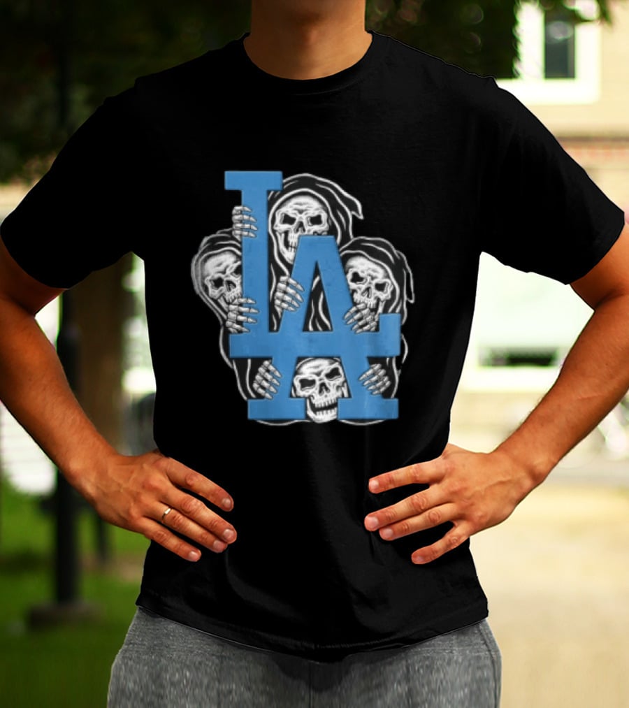 MLB Los Angeles Dodgers LA Four Grim Reapers Holding T-Shirt