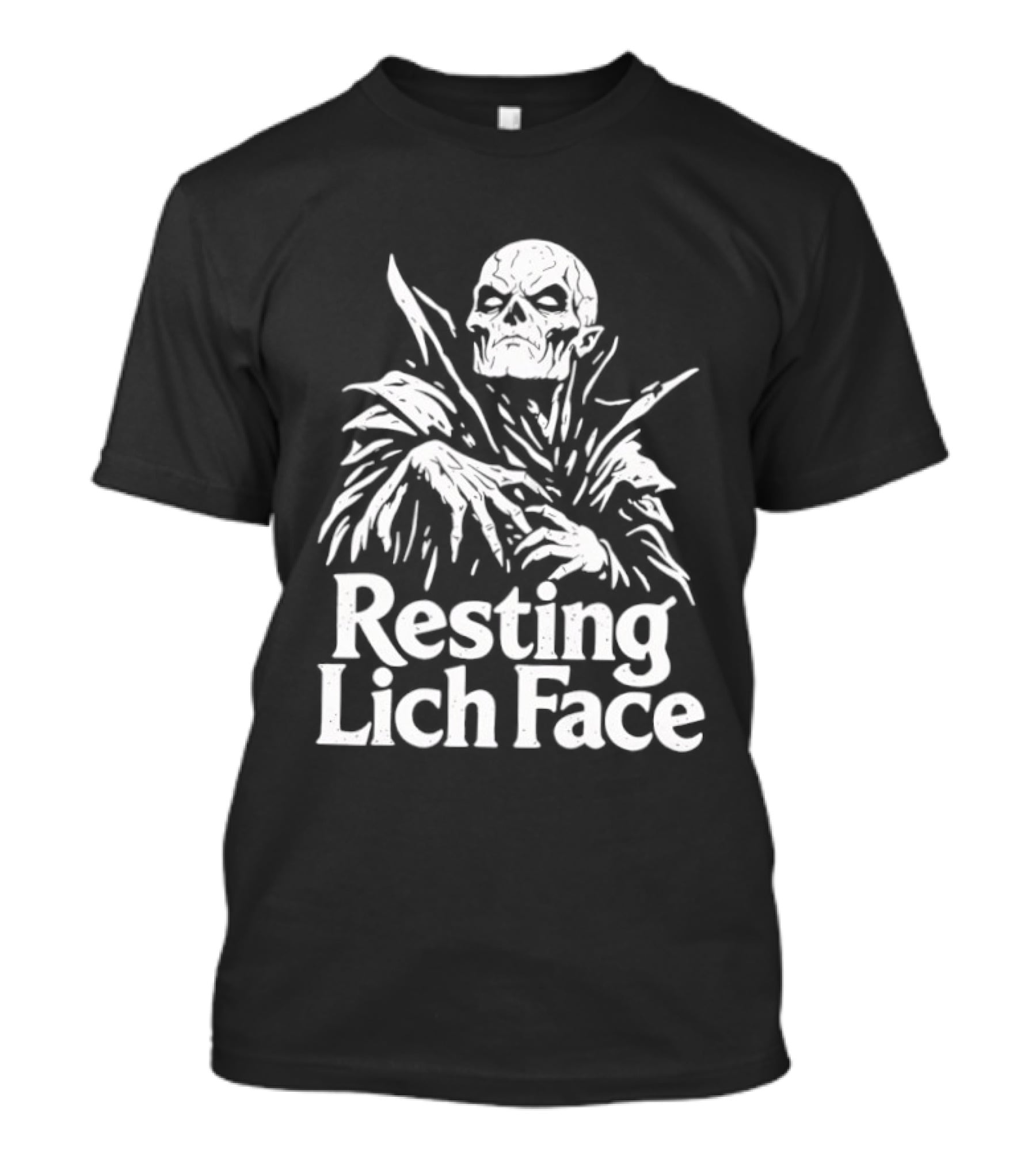 Resting Lich Face Skeleton Halloween 2026 T-Shirt