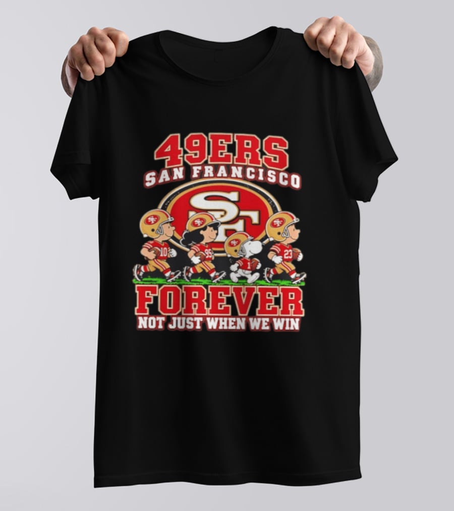 San Francisco 49ers Peanuts Forever Not Just When We Win Abbey Road T-Shirt