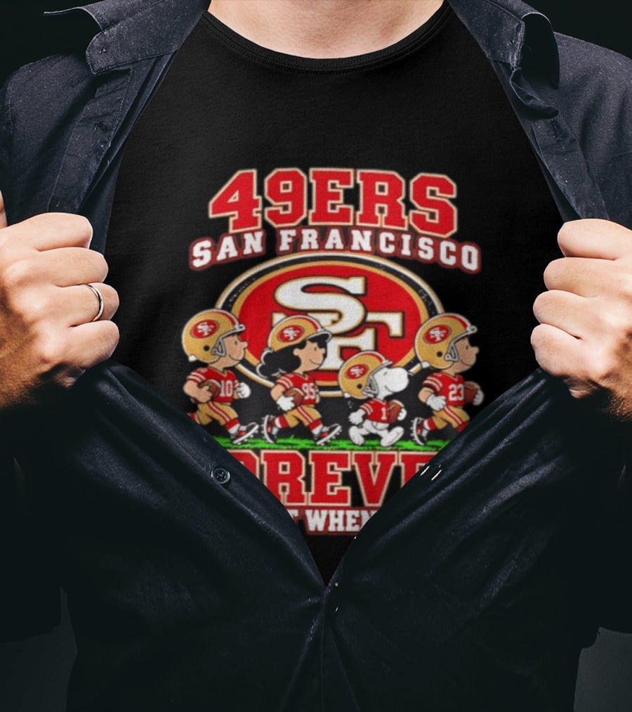 San Francisco 49ers Peanuts Forever Not Just When We Win Abbey Road T-Shirt
