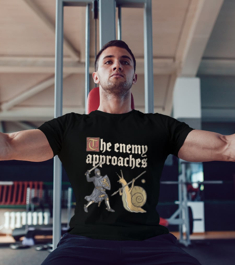 The Enemy Approaches Knight Duel With Snail Warrior In Medieval Battle Scene T-Shirt