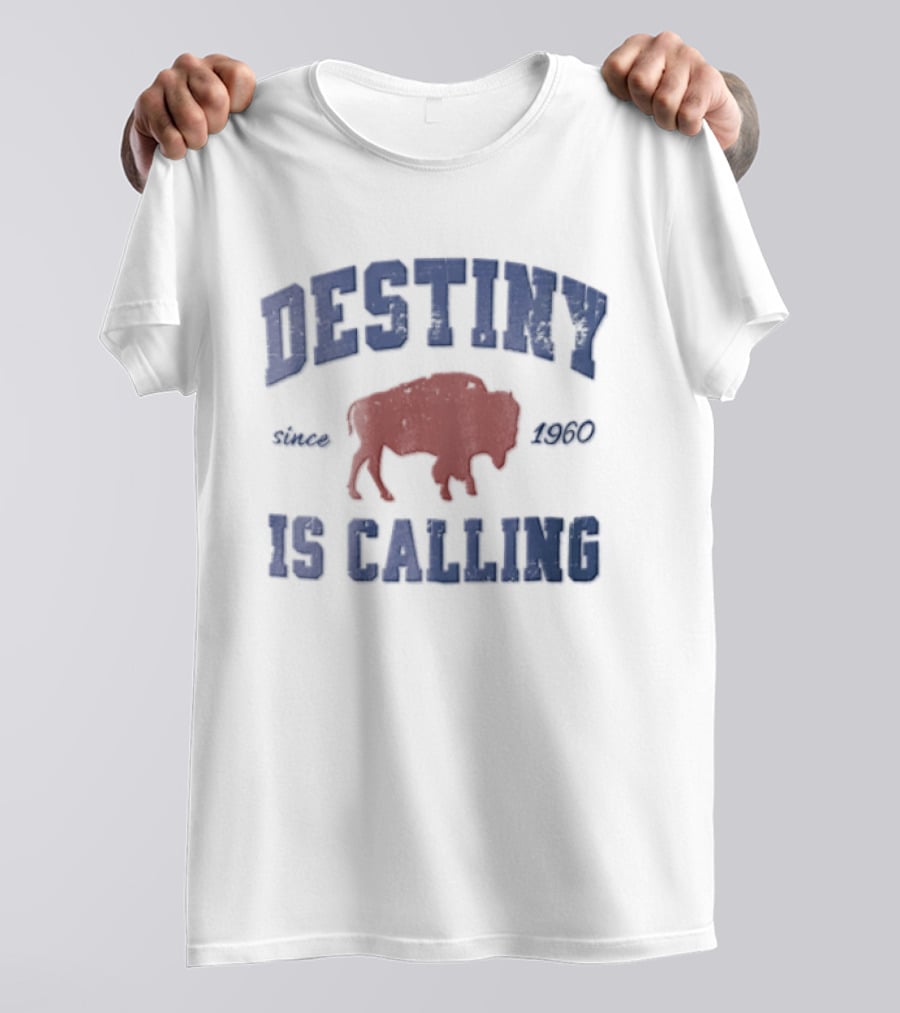 Destiny Is Calling 1960 Buffalo Bills Red Buffalo Distressed T-Shirt