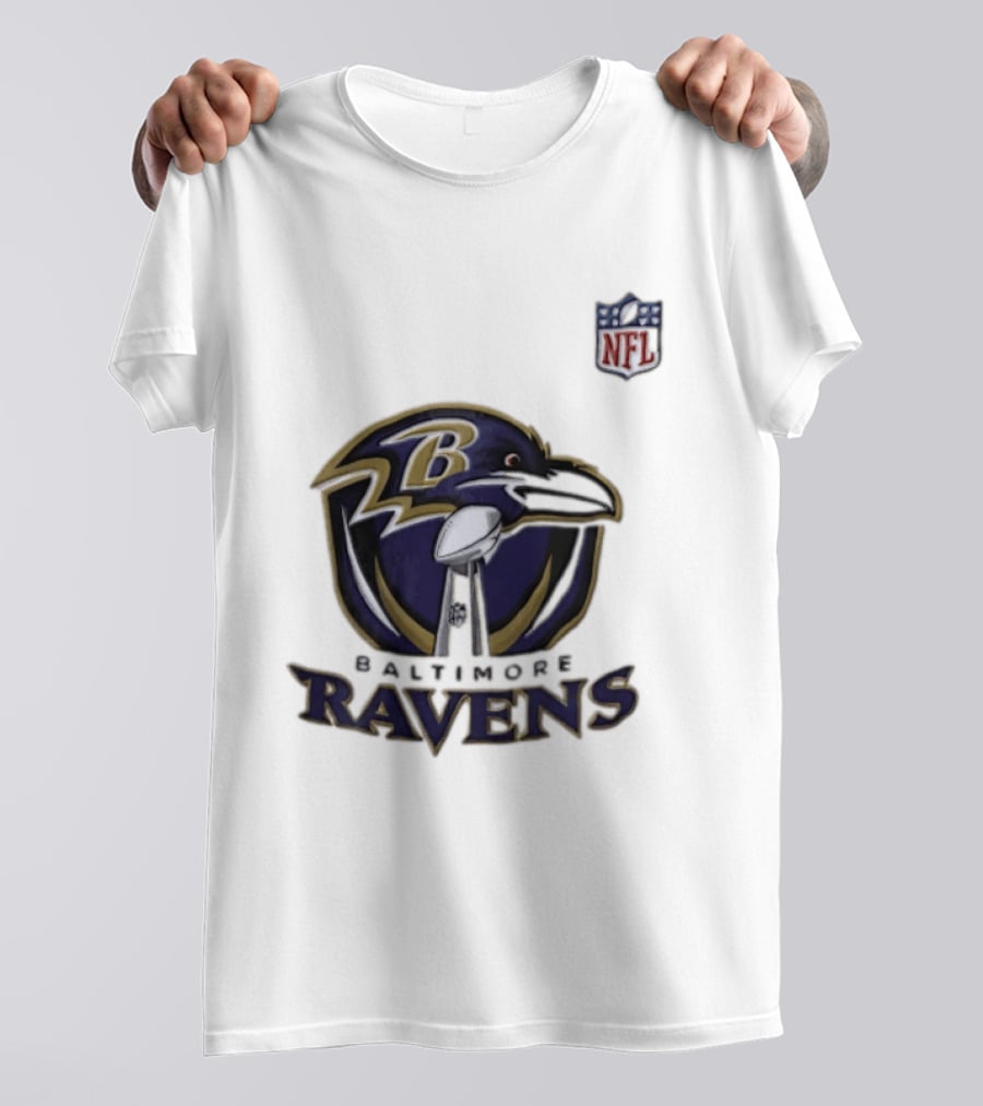 Baltimore Ravens Lamar Jackson 8 NFL Logo Ravens Football T-Shirt