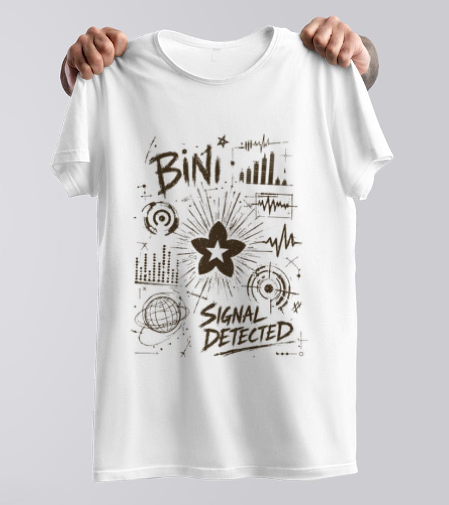 Bini Signals Detected Scribble Starburst And Waveforms T-Shirt