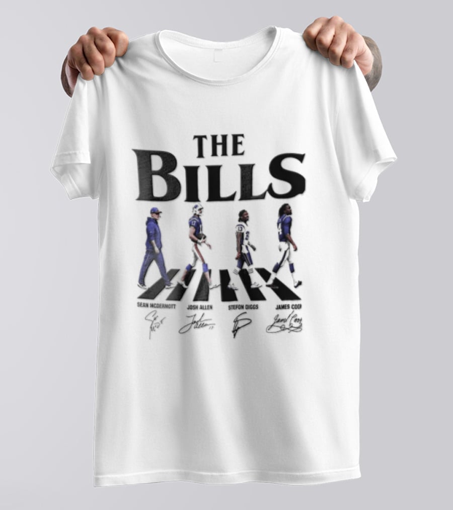The Bills Sean McDermott Josh Allen Stefon Diggs James Cook Abbey Road T-Shirt